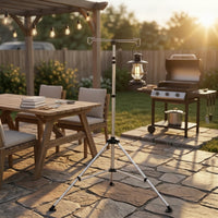 Height Adjustable Camping Lantern Stand with Tripod Portable Camping Lantern Stand Telescopic Foldable for Campers, Backpackers, Backyard, Patio
