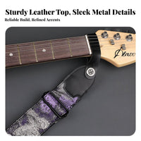 Universal Fit Violet Butterfly Guitar Strap Artistic Pattern Bass Guitar Strap Comfortable for Men, Music Practice, Concerts, Band Rehearsal