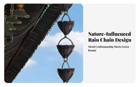 Soothing Water Sounds Rain Chain Creates Waterfall Effect Metal Rain Chain with Cups Weather Resistant for House Eaves, Patio