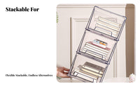 Stackable Drawer unit Transparent 3-Drawer Storage Chest Clear Drawers for Desk