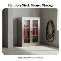 Stainless Steel Fire Cabinet Rust-Resistant Fire Suppression Device Storage Cabinet Heavy Duty for Facility Manager S, Commercial Buildings, Warehouse