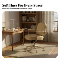 Height Adjustable Upholstered pivot Chair Ergonomic Design Upholstered Rolling Armchair Plush Comfort Office Furniture With Armrests for Students, Remote Workers, Women, Study Room, Bedroom