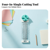 Precise Cutting 4-in-1 Paper Cutter Accurate Measurement Multi-Function Paper Trimmer Portable for Scrapbookers, Crafters, Card Making, Home