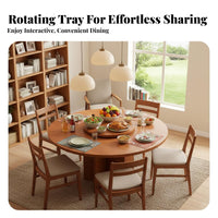 Solid Wood Tabletop Round Dining Table Space-Saving Foldable Round Dining Table Easy Storage Household Furniture Long-Lasting Construction for Apartment Dwellers, Restaurant Owners, Hotel, Small Areas, Family Gatherings, Cafe