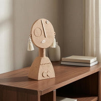 Abstract Human Figurine Tassel Ear Resin Figurine Round Face Modern Art Decor Statue