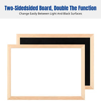 Wooden Frame Blackboard Whiteboard, Hanging Board, Double-Sided Writing Board for Home, Kids Drawing, Teaching