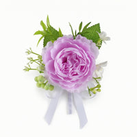 Wedding Corsage Handmade Rose Boutonniere Corsage with Ribbon Rustic Floral Accessory Elegant for Bridesmaids, Ceremony, Prom