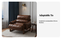 Retro Design Structured Foam Lounger Cushiony Comfort Caterpillar Armchair High-Rebound Cushion Single Sofa Ergonomic Support for Homeowners, Apartment Dwellers, Book Lovers, Bedroom, Reading Nook, Study, Office