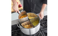 Vented Bottom Perforated Cooking Basket PVC-Coated Handle Straining Basket Hanging Hole Stainless Steel Colander Square Shape