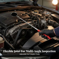 Telescopic Inspection Mirror Adjustable Reach Extendable Mechanic Mirror Retractable Inspection Tool Clear Distortion-Clear View