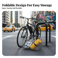 Waterproof Foldable Bike Basket Space Saving Folding Wire Bike Basket Large Capacity for Commuters, Cyclists, Shopping, Commuting, Cycling