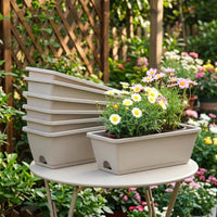 Plant Pots and Strawberry Planter for Outdoor Garden, Resin Tomato Planter with Drainage Holes, Country Style Flower Box, Bulb Planter Troughs