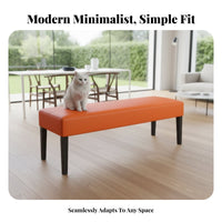 Modern Minimalist Design Sherpa material Ottoman Multi-Functional Upholstered Bench adaptable Long Stool Soft and Comfortable for property owners, Interior Designers, Renters, Bedroom, Entryway, walk-through Closet, Living Room
