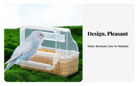 birds Feeder Water-Resistant Clean-Feeding birds Feeder Clear View Design Transparent Container for Cockatiels