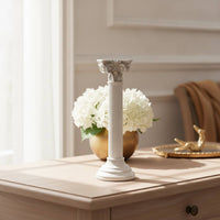 Roman Column Candlestick Antique-Style Roman Column Candle Holder Fluted Pedestal Candle Holder for Photographers, Entry Consoles