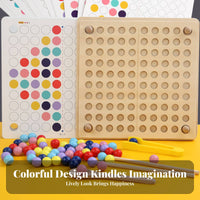Fine Movement Skills Development Mirror Symmetry Game Hand-Eye Coordination Clip Bead Game Spatial Reasoning for Preschoolers