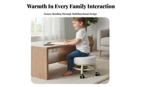 Ultra-Quiet Caster Wheel Stool Noiseless Movement Slimline Design Roller Stool With Wheels Rolling Seat 360° Swivel for Children, Homeowners, Living Room, Entryway, Cleaning, Gardening