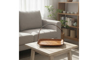 Bamboo Tray with Handle Rectangular Bamboo Woven Basket Tray Boho for Tabletop Presentation