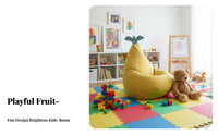 Fruit Design Pineapple-Shaped Seat Skin-Friendly Convertible Bean Bag Bed Odorless Filling children's Furniture Breathable for Children, Toddlers, Parents, Reading Corner, Bedroom, Playroom, Living Room