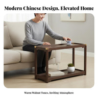 Modern Chinese design Wheeled Side Cabinet Mobile Design Tall Storage End Table Multi-Functional Nightstand Sturdy Construction for Apartment Dwellers, Homeowners, Adults, Living Room, Small Spaces, Home Office, Lounge Area