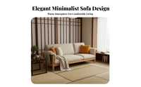 3-Seater Wooden Frame Settee Nordic design Sofa Minimalist Design Living Room Furnishing for Families, Homeowners, Lounge Area, Den, Apartment