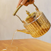 Borosilicate Glass Teapot Elegant Design Heat Resistant Glass Teapot Easy to Clean Borosilicate Tea Kettle for Home