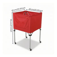 Ball Storage Cart Stainless Steel Rolling Ball Cart Basketball Storage Bin Lightweight Sports Equipment Holder Mobile