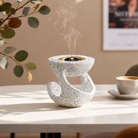 Resin Scent Burner Sculptural Scent Holder with Metal Cup Stable for Home Decor, Office