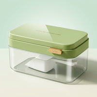 Ice Maker with Storage Box and Easy Release Ice Tray for Home Bar, Press-Down Lid Ice Box with Ladle, Food Grade Material Summer Essentials