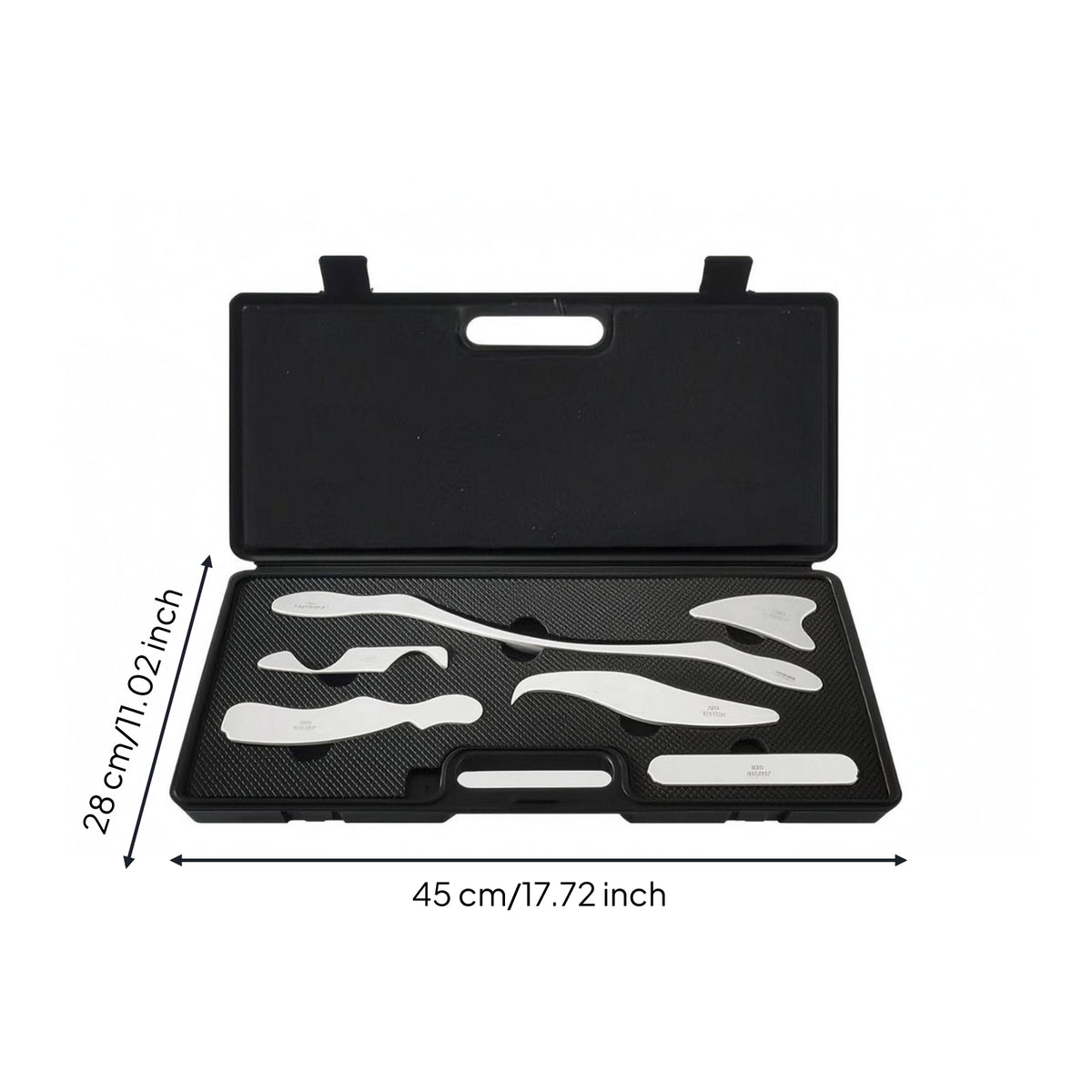 6 Pieces Myofascial Release Tool Set Smooth Silver Finish Muscle Tool Set Multi-Shaped Stainless Steel Massage Tools