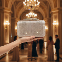 Evening Clutch Formal Rhinestone Purse Glittering Handbag for Weddings
