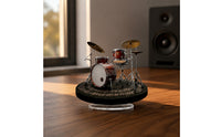 Holiday Gift Acrylic Drum Kit Model Music Themed 2D Acrylic Drummer Ornament Collectible 2D Drum Set Ornament Exquisitely Crafted for Drummers, Musicians, Office Desk, Bookshelf