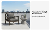 Thickened Frame Stainless Steel Tube Bench Indoor & Outdoor Use Household Furniture Rustresistant Slatted Seat sturdyDuty for Small Apartment Dwellers, Homeowners, Adults, Living Room, Balcony, Garden, Backyard