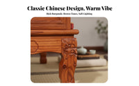 Chinese Arhat Bed Tiger Leg Design Traditional Elm Wood Daybed Tranquil Influenced Solid Wood Carved Couch for Tea Enthusiasts, Homeowners, Reception