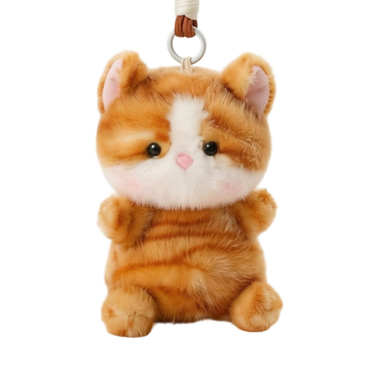 Soft Toy Cat Keychain Cuddly Cat Keychain with Hanging Cord Lightweight Premium for Students, Backpack, Handbag