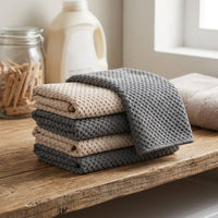Super Absorbent Microfibre Cloth and Dish Cloths, 3 Pack Fish Scale Cleaning Cloth, Lattice Pattern for Glassware and Kitchen Use