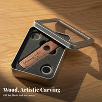 Easy to Learn Wooden Kazoo Portable Wood Kazoo Instrument Comes with Gift Box for Beginners, Kids, Music Education, Party, Travel