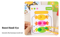 Fine Movement Skills Training Pompom Color Matching Toy Child-Centered Inspired Clamp Ball Sorting Game Hand-Eye Coordination for Toddlers