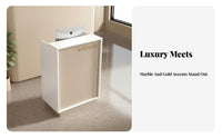 Small Reception Desk Minimalist Front Desk Modern Cashier Stand Sturdy Particleboard Structure with Ample Storage Suitable for Shop Salon Lobby Office