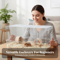 spacious Large Space Transparent Hamster Villa chew-resistantResistant Small Pet enclosure Multi-Level Layout Rodent Enclosure Good Ventilation for Children, Indoors, Bedroom, Living Room, Home