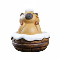 Capybara in Bath Statue Hand-Painted Capybara Tea Pet Ornament Tabletop Decoration for Home Decor, Office Desk