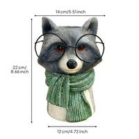 Raccoon Planter Indoor Outdoor Plant Holder Creature Design for Garden Display