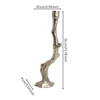 Taper Candle Holder Curved Candlestick with Weighted Base Aluminum Candle Holder with Weighted Base for Restaurant