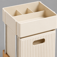 Under Sink Storage Drawers, 2 Tier Retractable Cupboard Organiser, Pull Out Drawers for Kitchen & Bathroom, Beige
