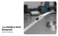 Stainless Steel Wire Tie High Temperature Resistant Automatic-Locking Metal Tie Metal Banding Strap Rust Resistant Bundling