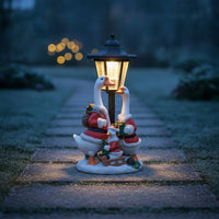 Geese Statue with Solar Lantern Waterproof Goose Statue with Lantern Sturdy