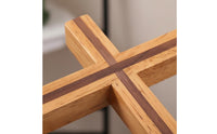 Grooved Wooden Wall Hanging Handmade Wooden Hanging Ornament Easy to Hang Hand Carved Cross