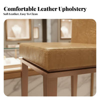 Armless Design Upholstered Low-Back Stool Modern Design Upholstered Metal Frame Stool Sturdy Construction Counter Chair Padded Cushion for Business Owners, Homeowners, Jewelry Retail Space, Boutique, Reception Area, Restaurant