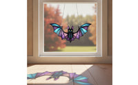 Stained-Glass Style Chiropteran Suncatcher Halloween Acrylic Chiropteran Ornament Gothic Window Decoration with Chain Spooky