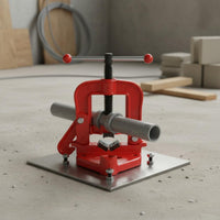 V-Shaped Jaw Heavy Duty Pipe Vise Reinforced Base Bench Pipe Vise High Carbon Steel Hand Tool for Professionals, Workshop, Repair Shop
